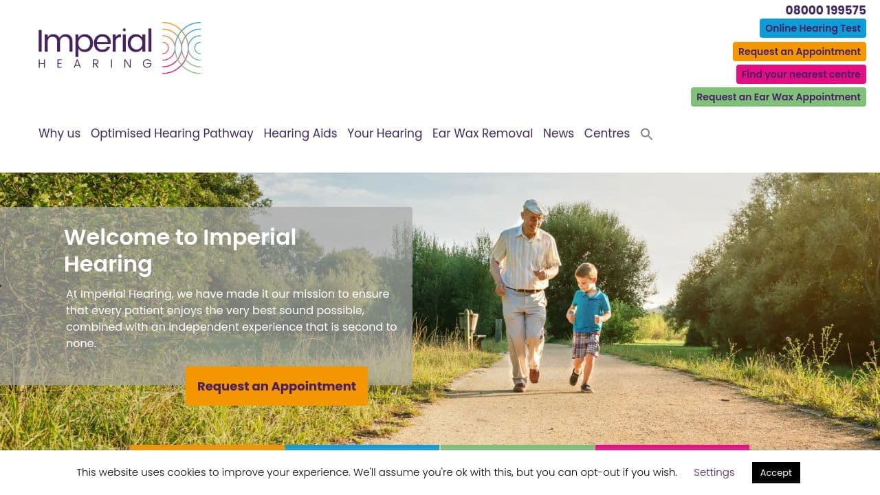 Imperial Hearing  website screenshot