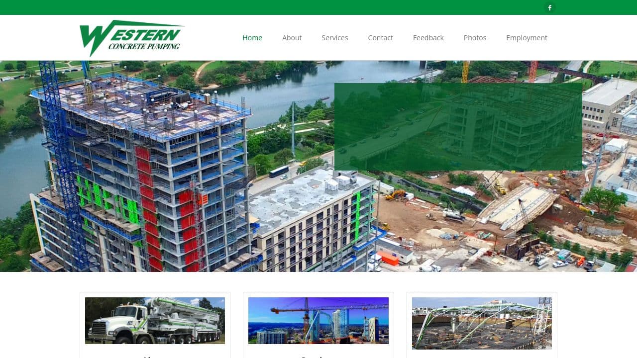 Western Concrete Pumping Inc website screenshot