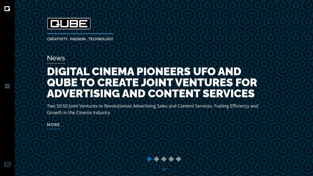 Qube Cinema website screenshot
