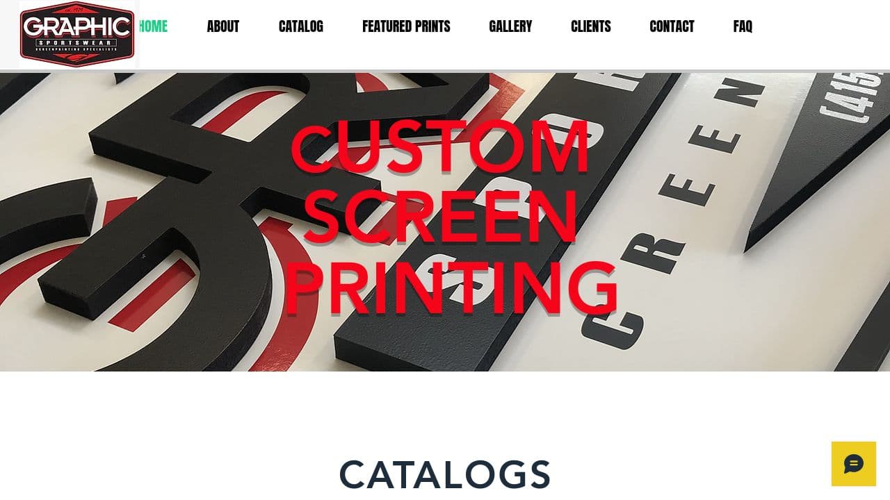 Graphic Sportswear website screenshot