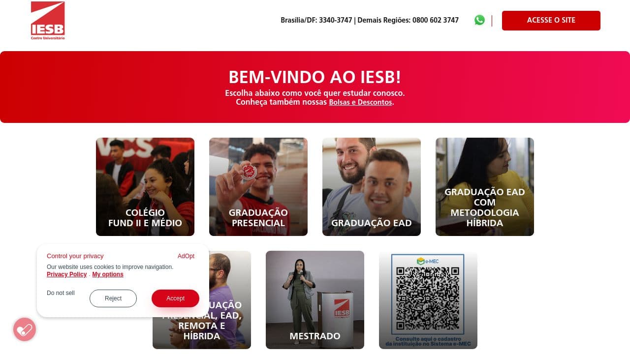 IESB website screenshot