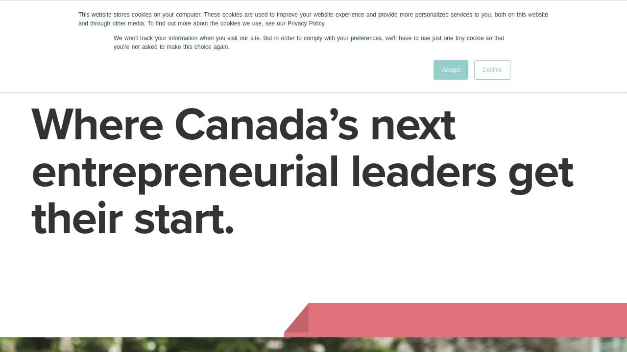 Venture for Canada website screenshot