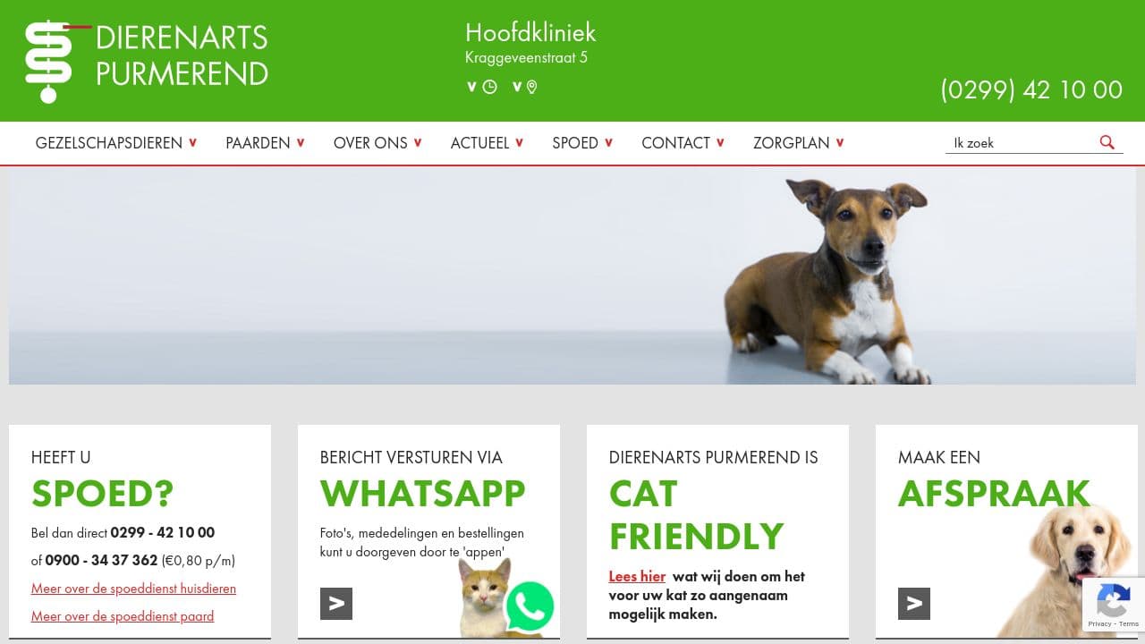 Dierenarts Purmerend website screenshot