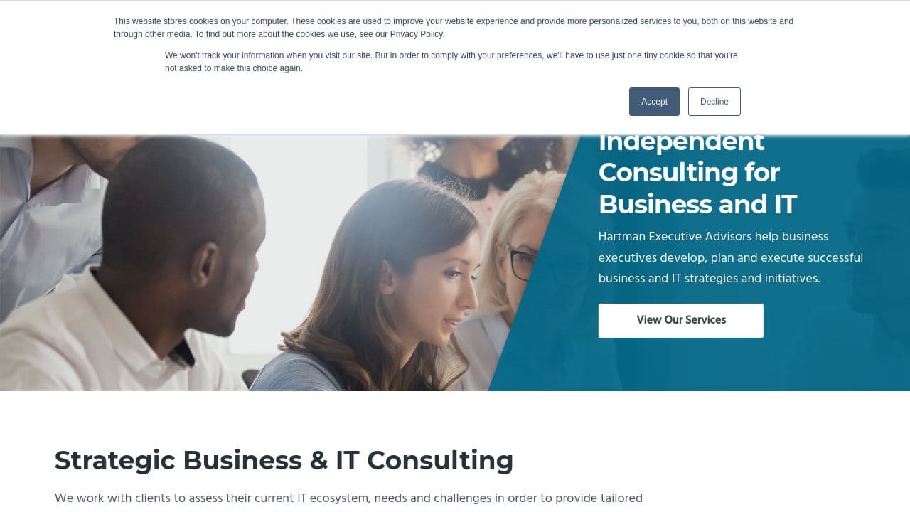 Hartman Executive Advisors website screenshot