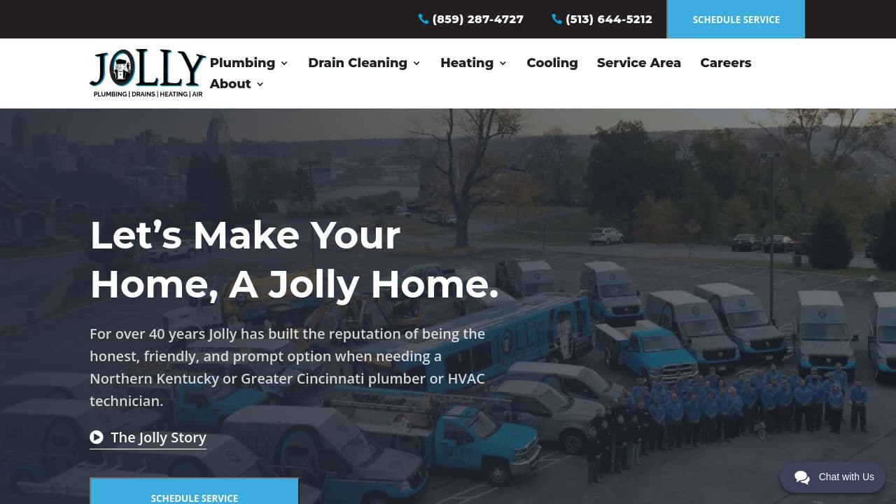 Jolly Plumbing website screenshot