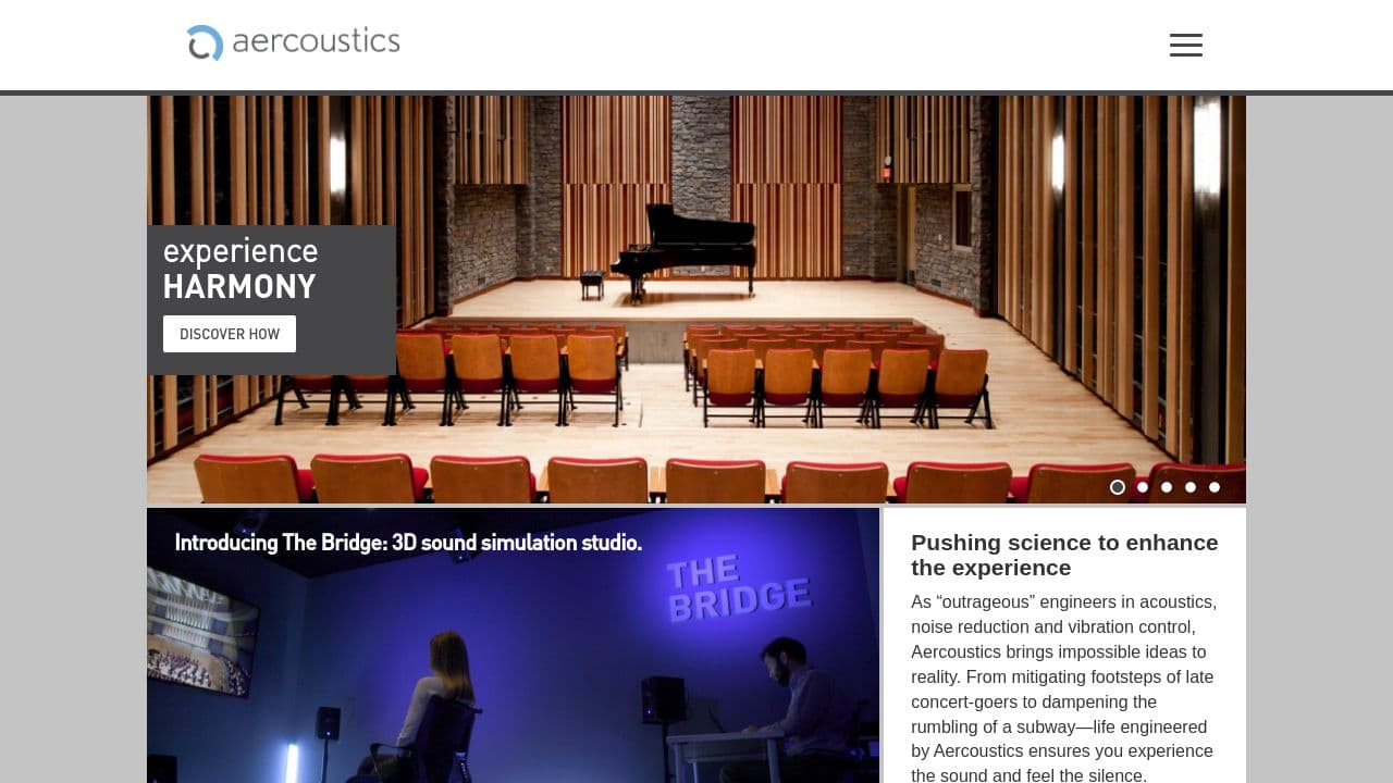 Aercoustics Engineering Limited website screenshot