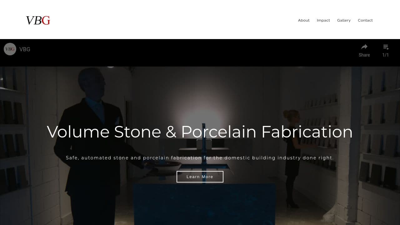 VBG website screenshot