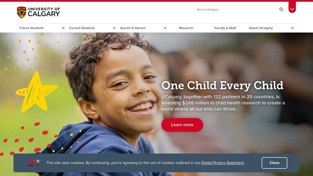 Haskayne School of Business website screenshot