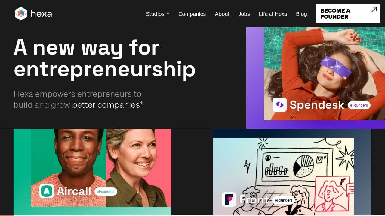 Hexa website screenshot