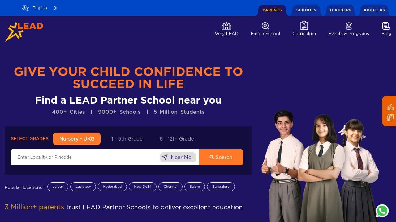 LEAD School website screenshot
