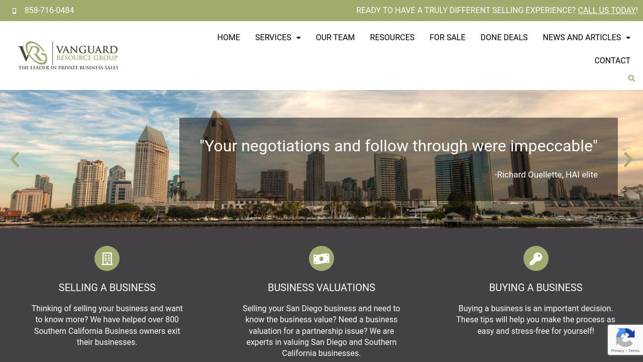 Vanguard Resource Group website screenshot