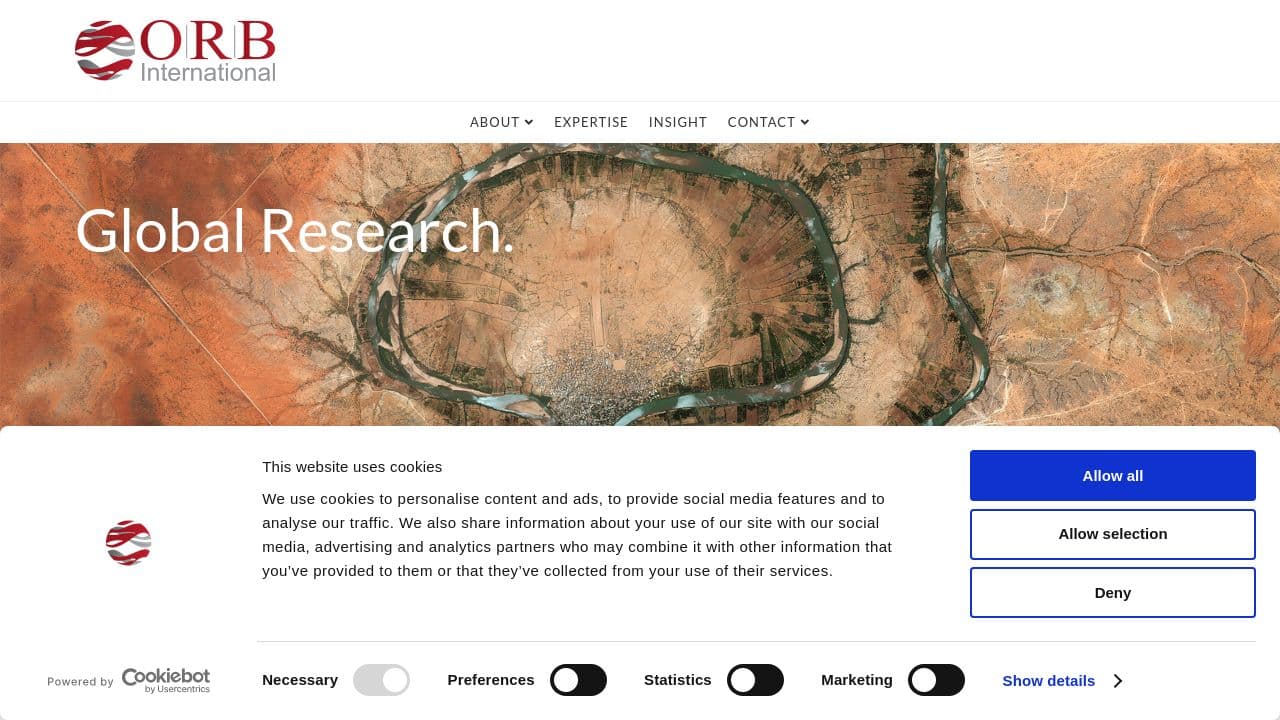 ORB International website screenshot