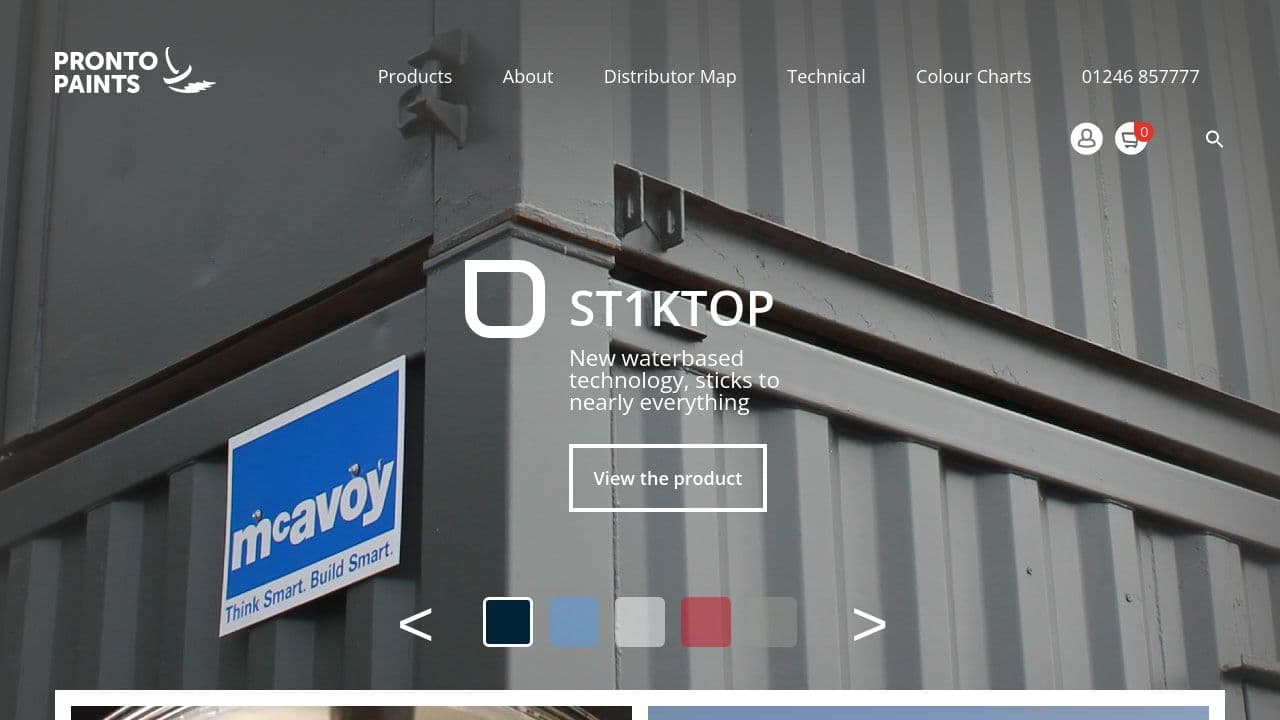 Pronto Industrial Paints Ltd website screenshot