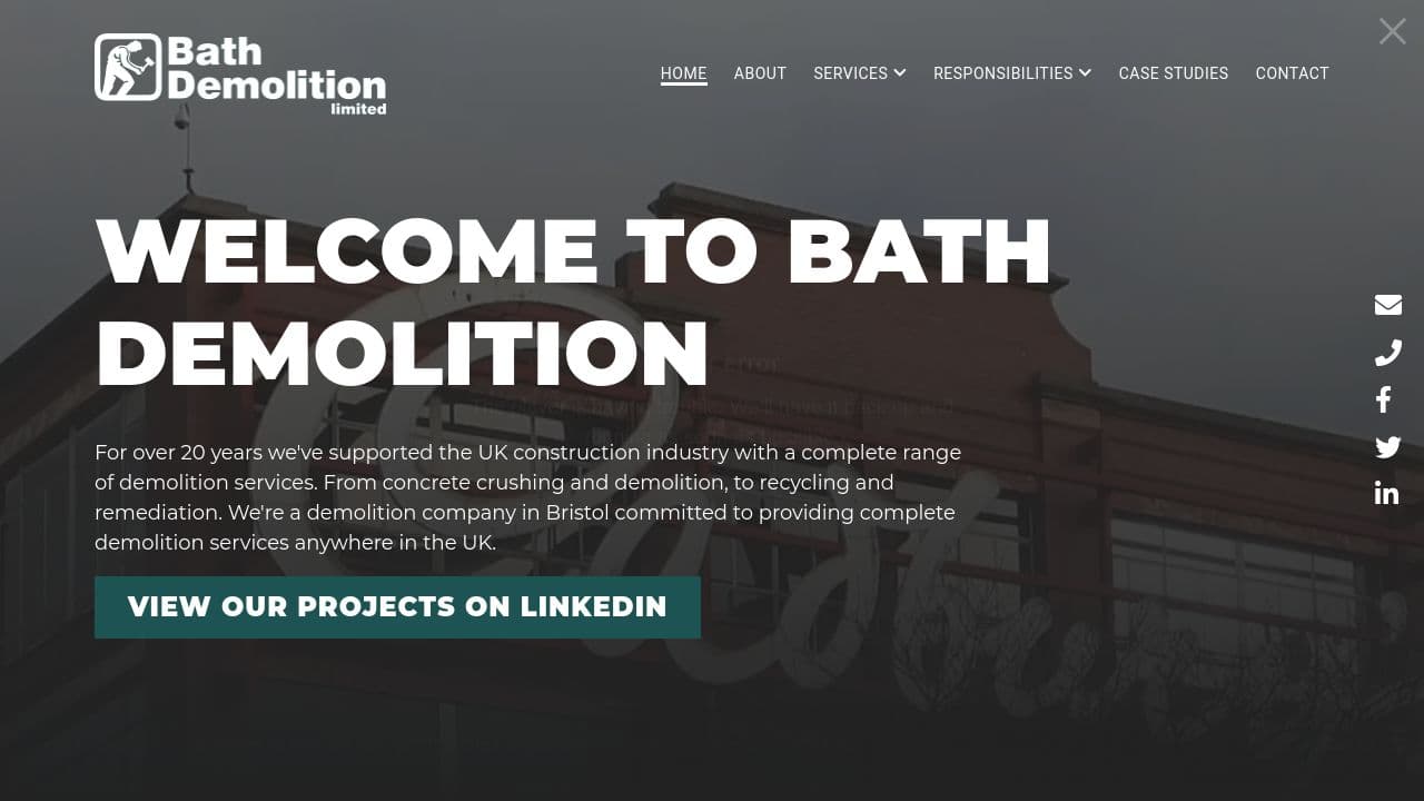 Bath Demolition Ltd website screenshot