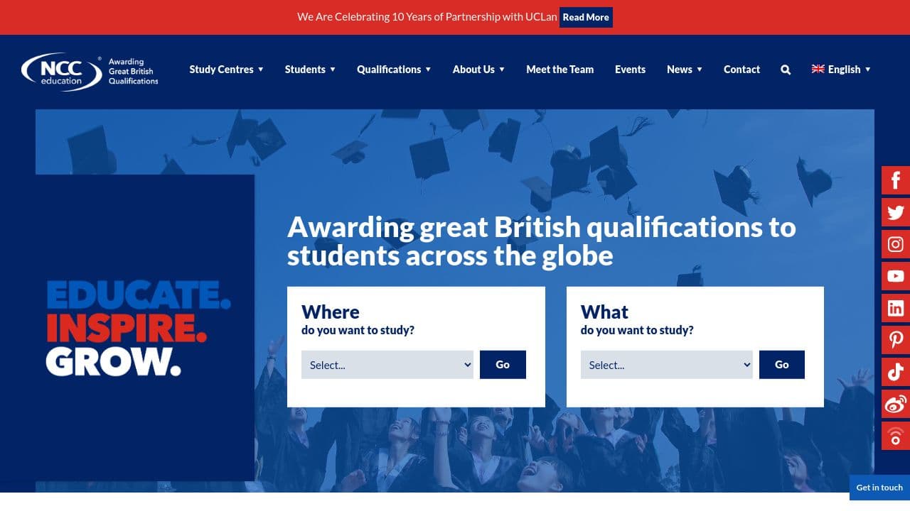 NCC Education website screenshot