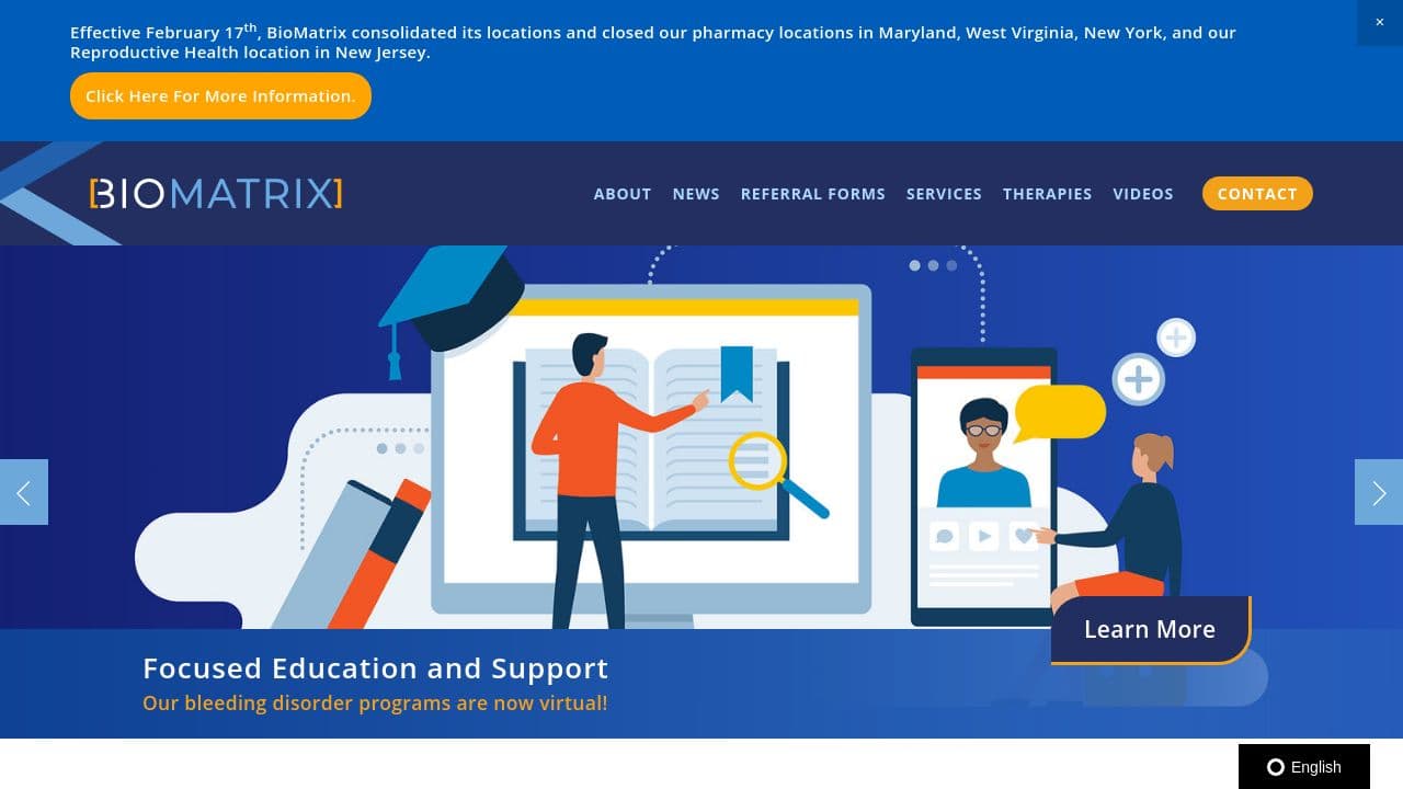 BioMatrix Specialty Pharmacy website screenshot