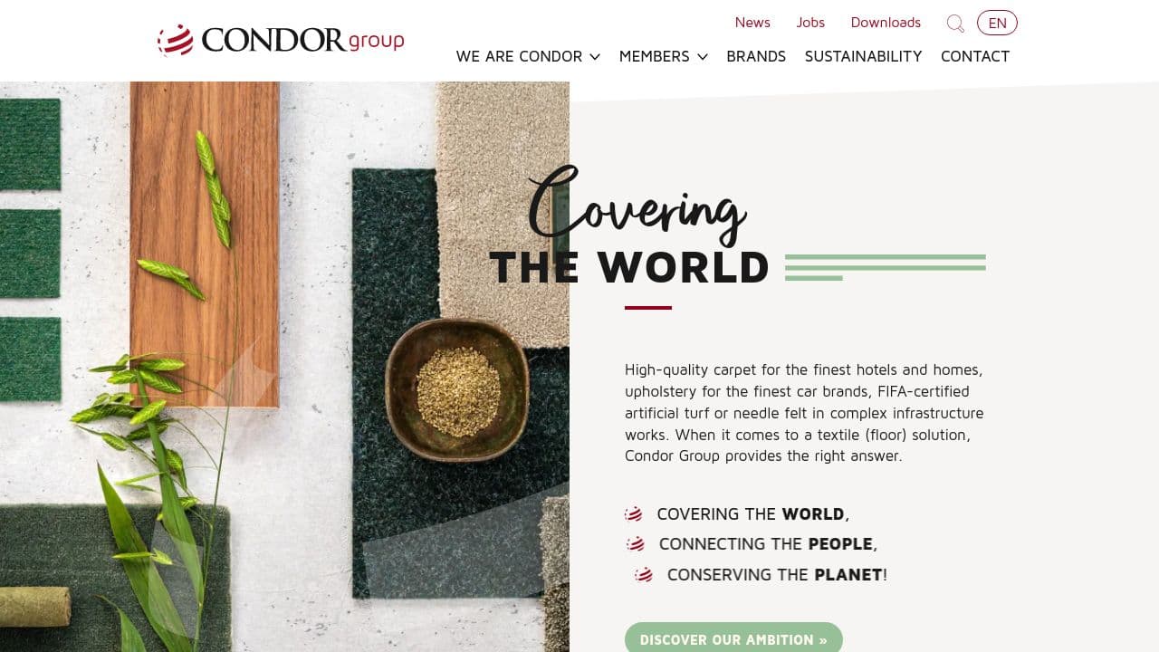 Condor Carpets website screenshot