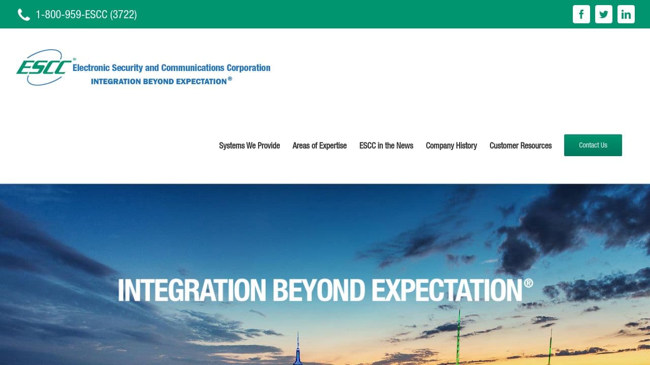 ESCC website screenshot
