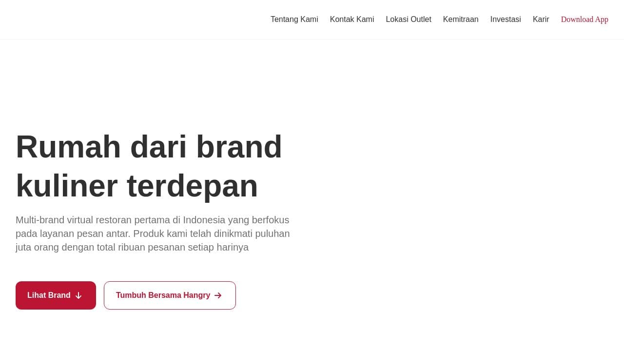 Hangry website screenshot