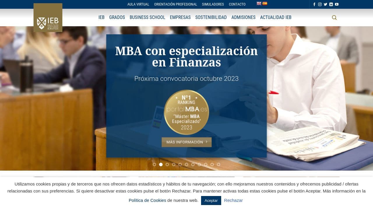 IEB website screenshot