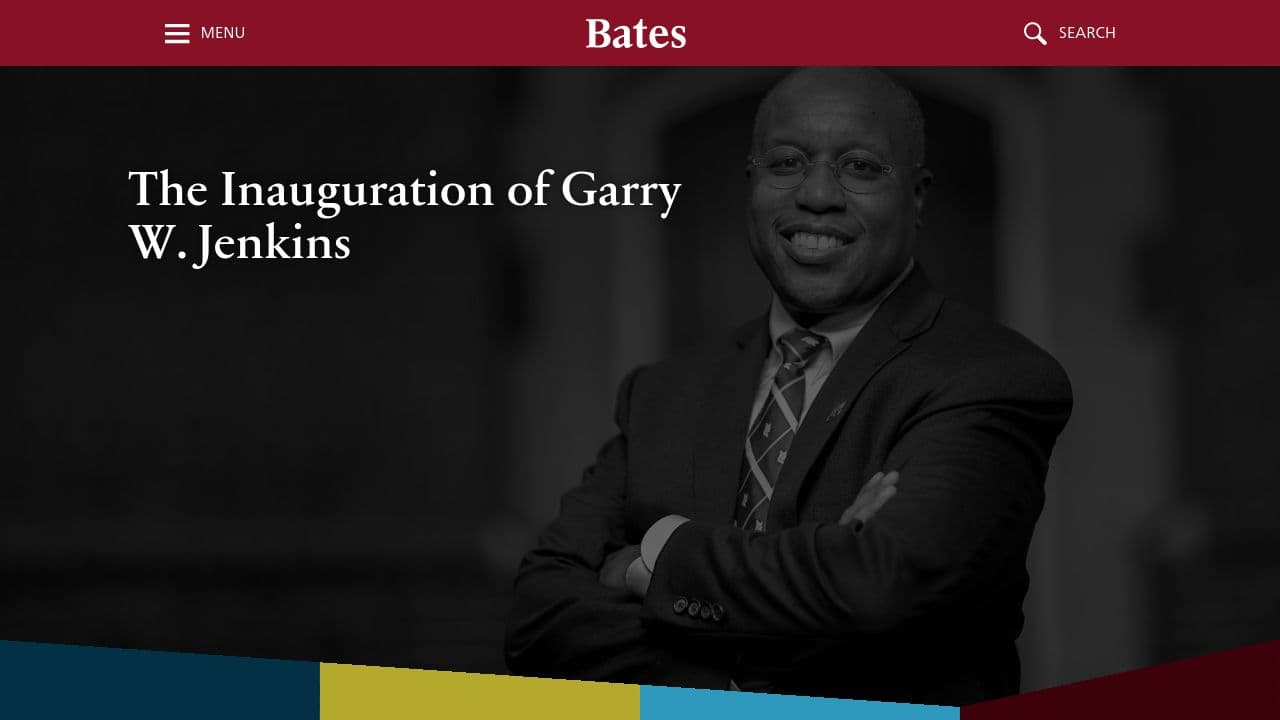 Bates College website screenshot