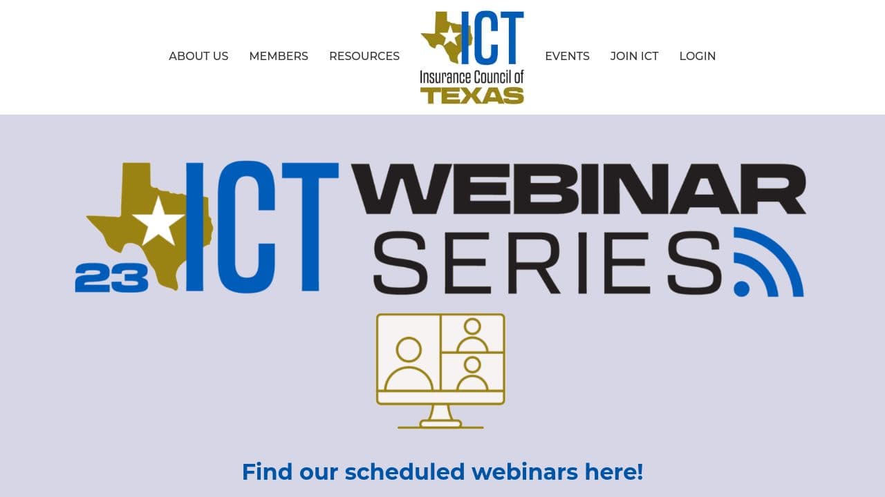 Insurance Council of Texas website screenshot