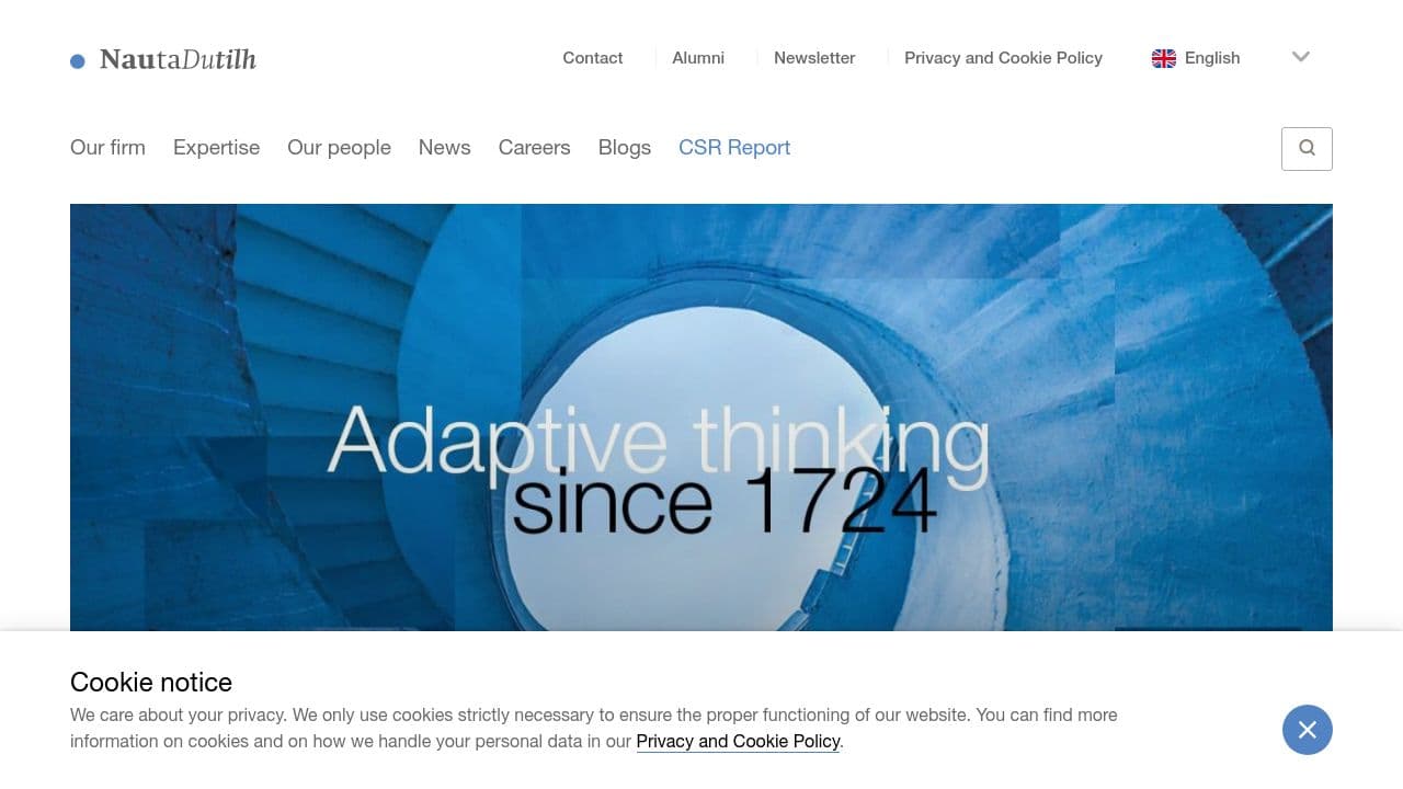 NautaDutilh website screenshot