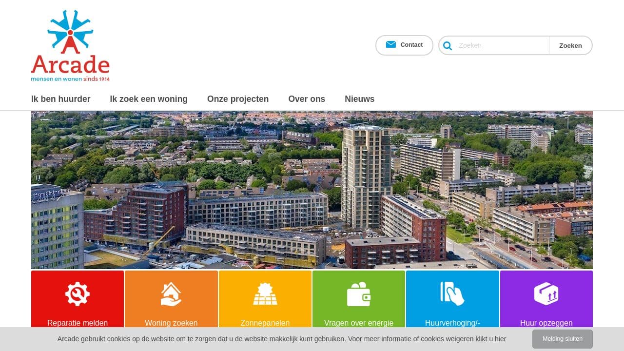 Arcade Mensen en Wonen website screenshot