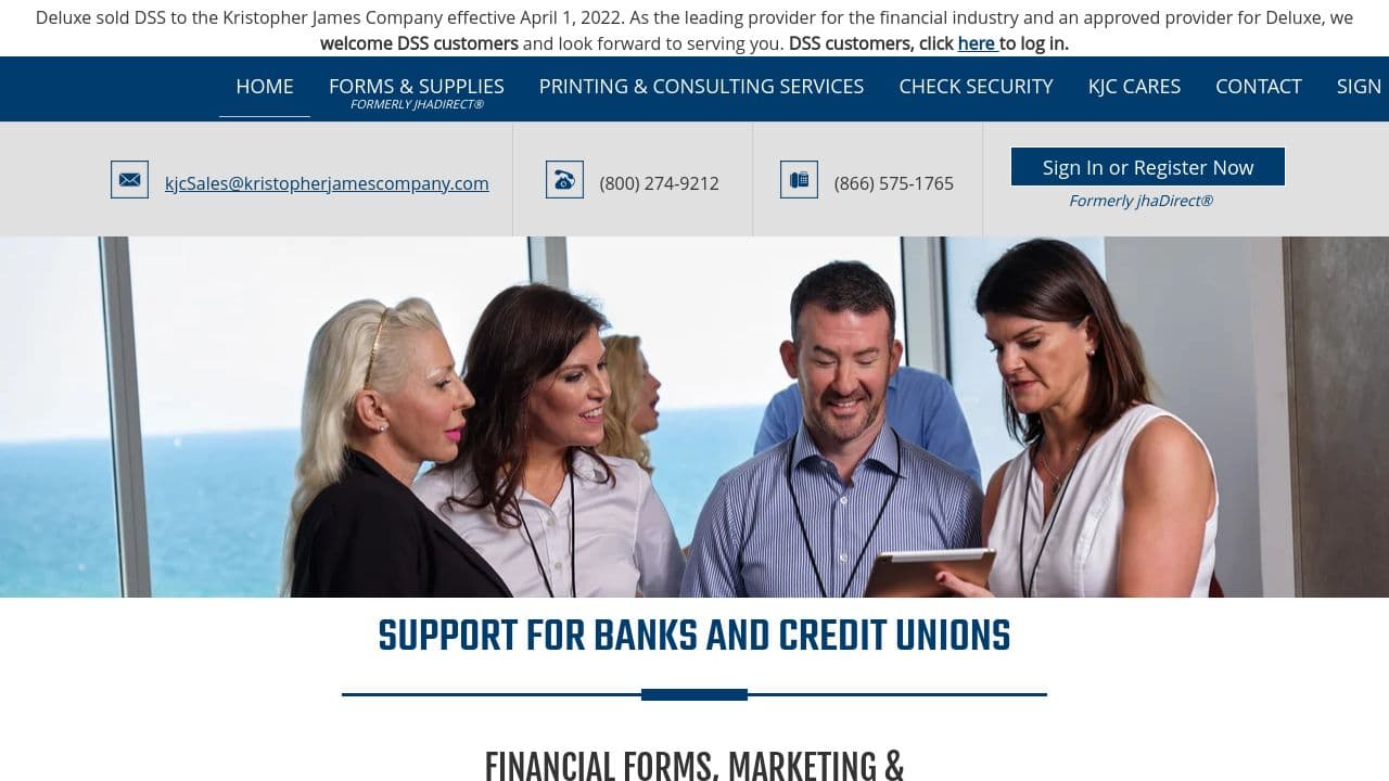 kristopher james company website screenshot