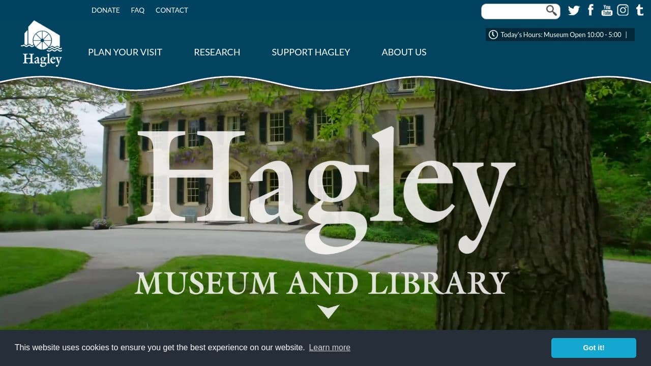 Hagley Museum and Library website screenshot