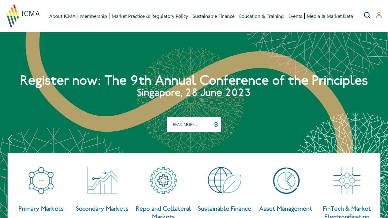 ICMA - International Capital Market Association website screenshot