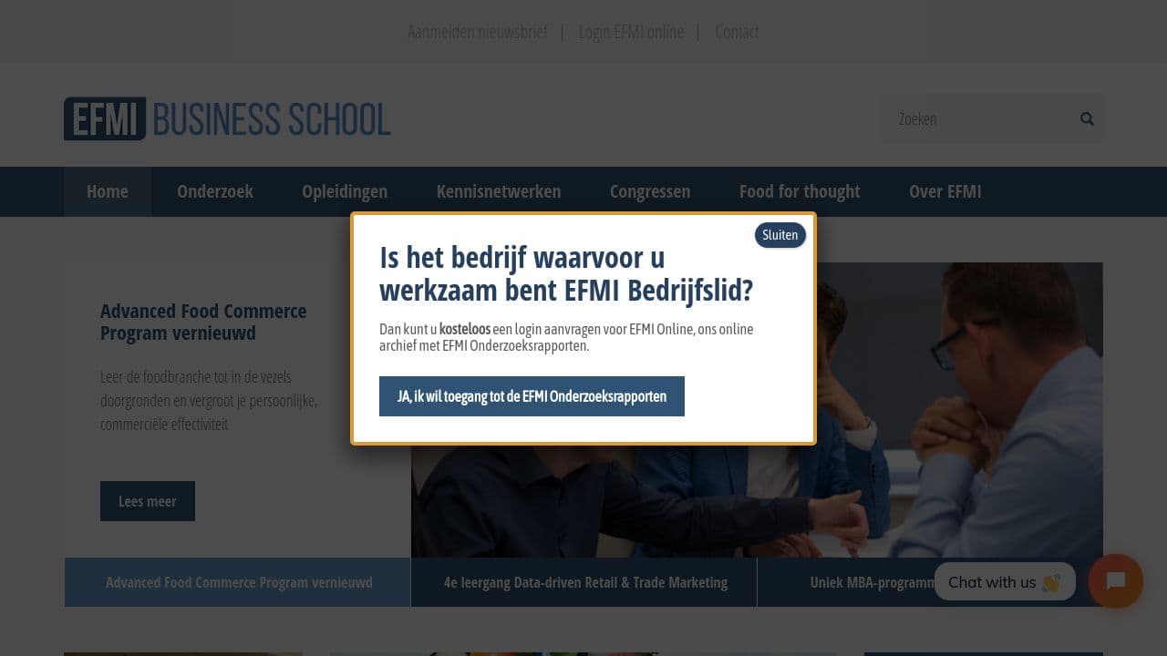 EFMI Business School website screenshot