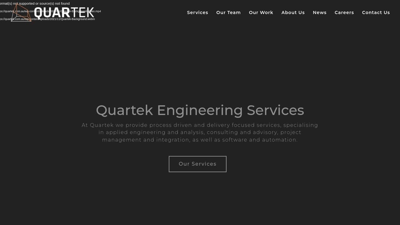 Quartek website screenshot