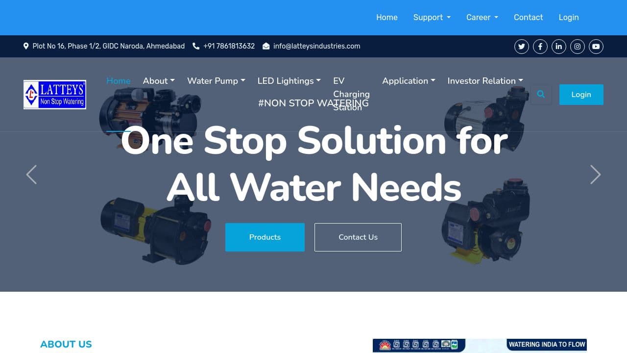 Latteys Industries Limited website screenshot