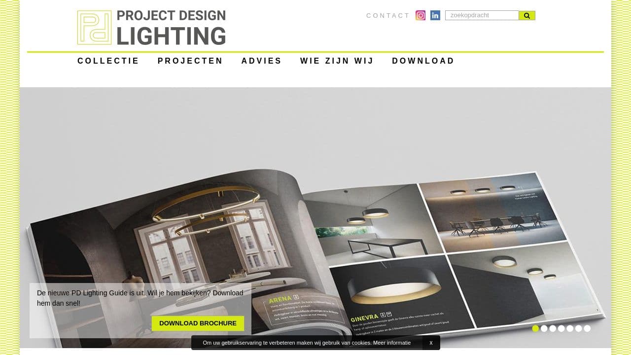 PD Lighting website screenshot