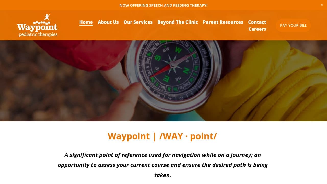 Waypoint Pediatric Therapies  website screenshot