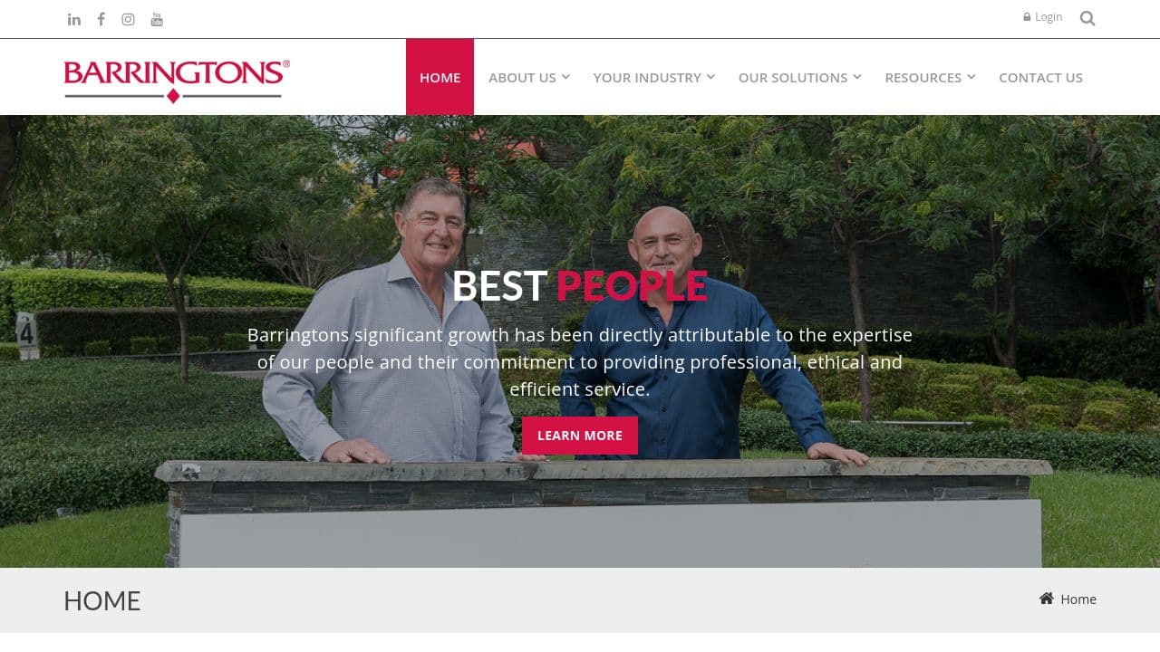 Barrington Group Australia website screenshot