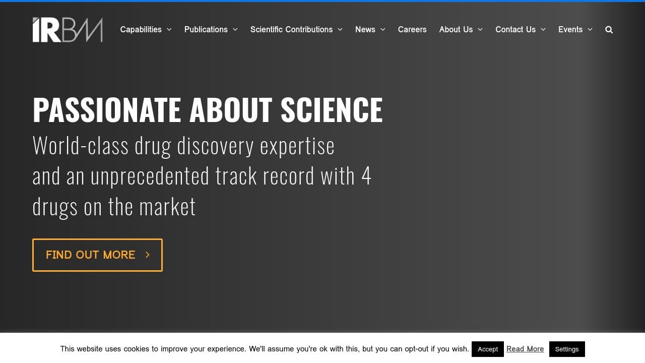 IRBM website screenshot