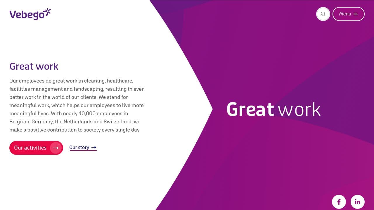 Vebego  website screenshot