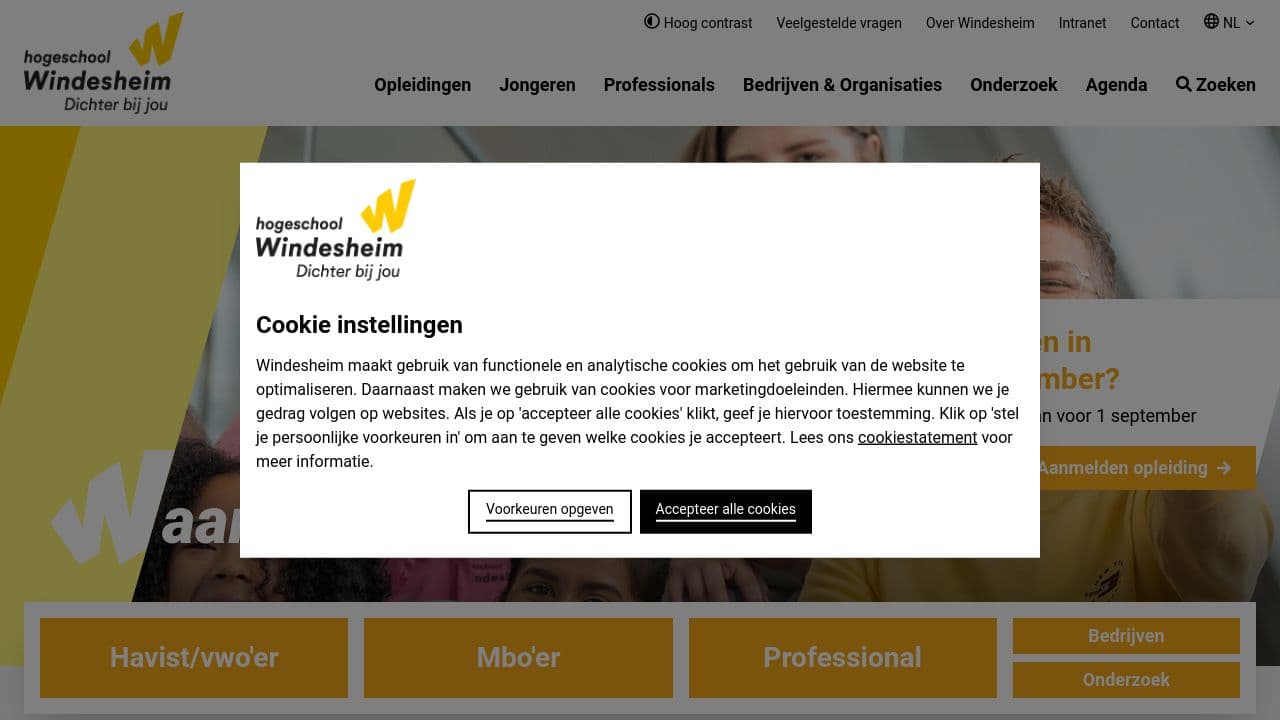 Windesheim website screenshot