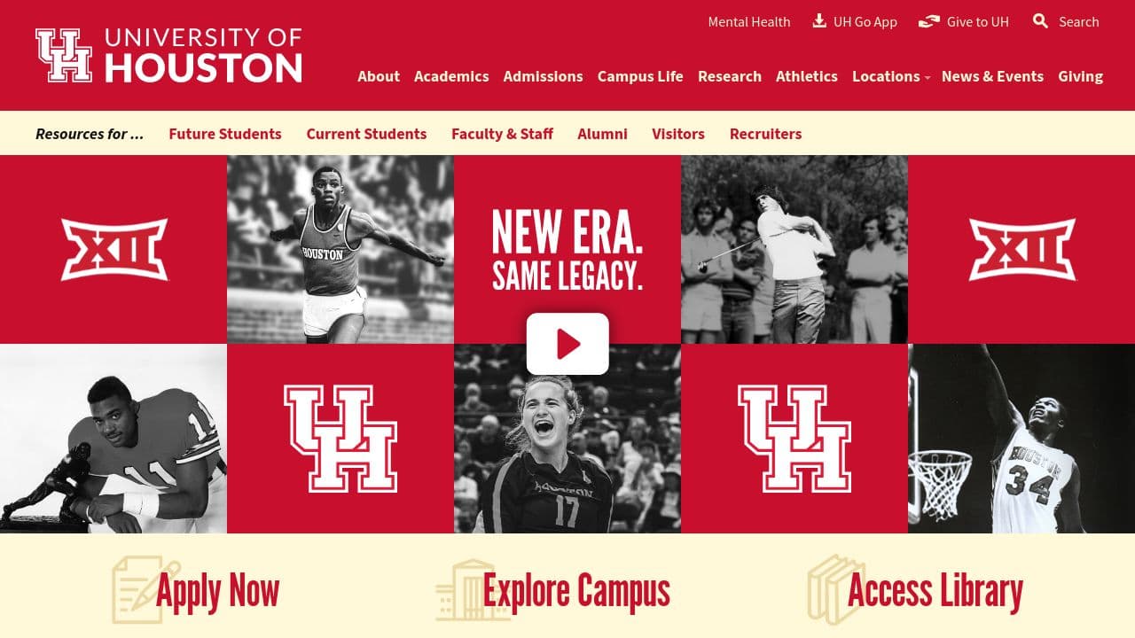 University of Houston Law Center website screenshot