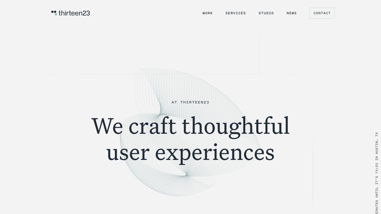 thirteen23 website screenshot