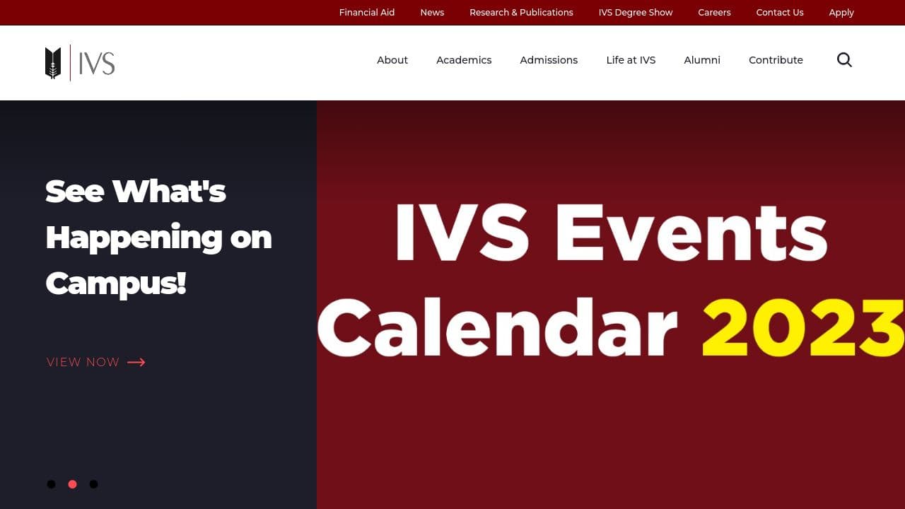 indus valley school of art and architecture website screenshot