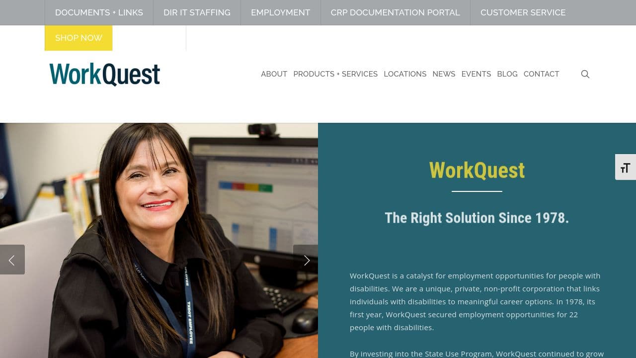 WorkQuest website screenshot