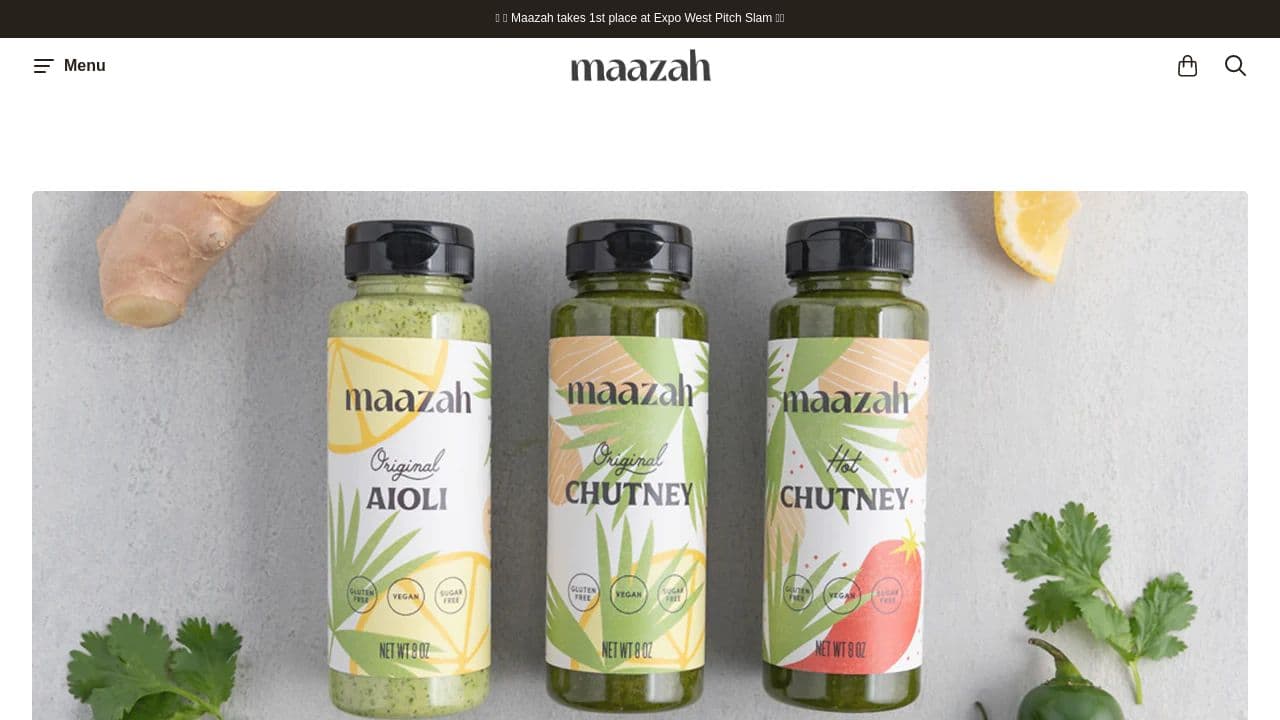 Maazah Chutney website screenshot