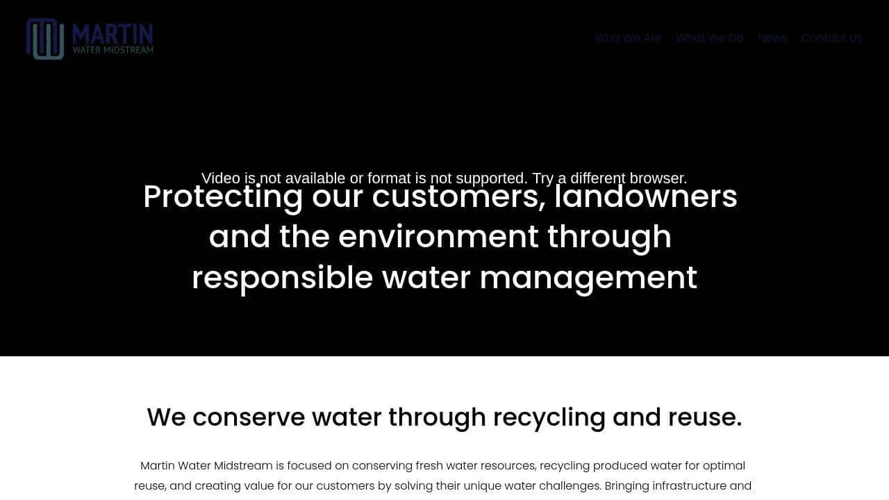 martin water midstream website screenshot