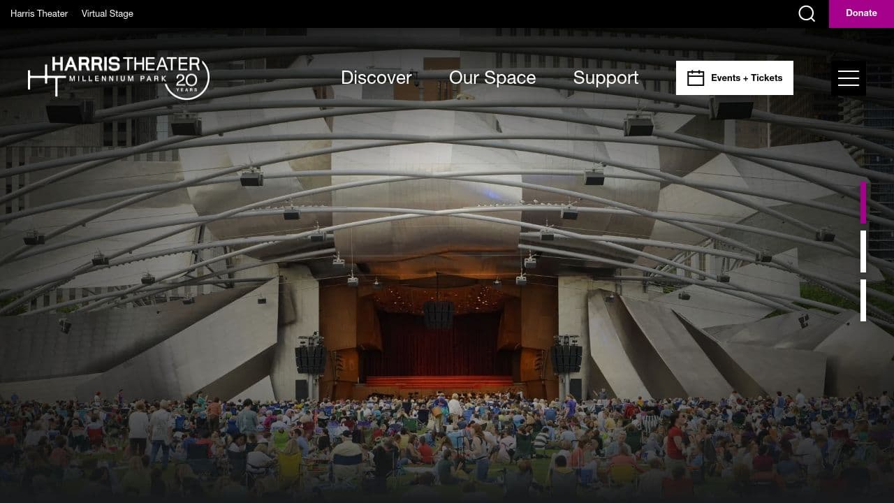 Harris Theater for Music and Dance website screenshot