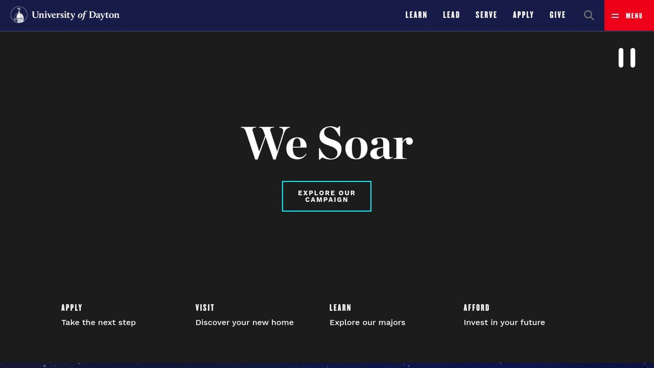 university of dayton website screenshot