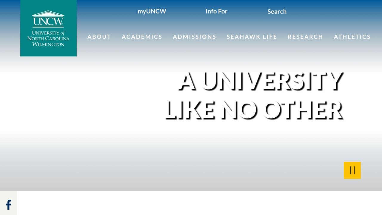 University of North Carolina Wilmington website screenshot