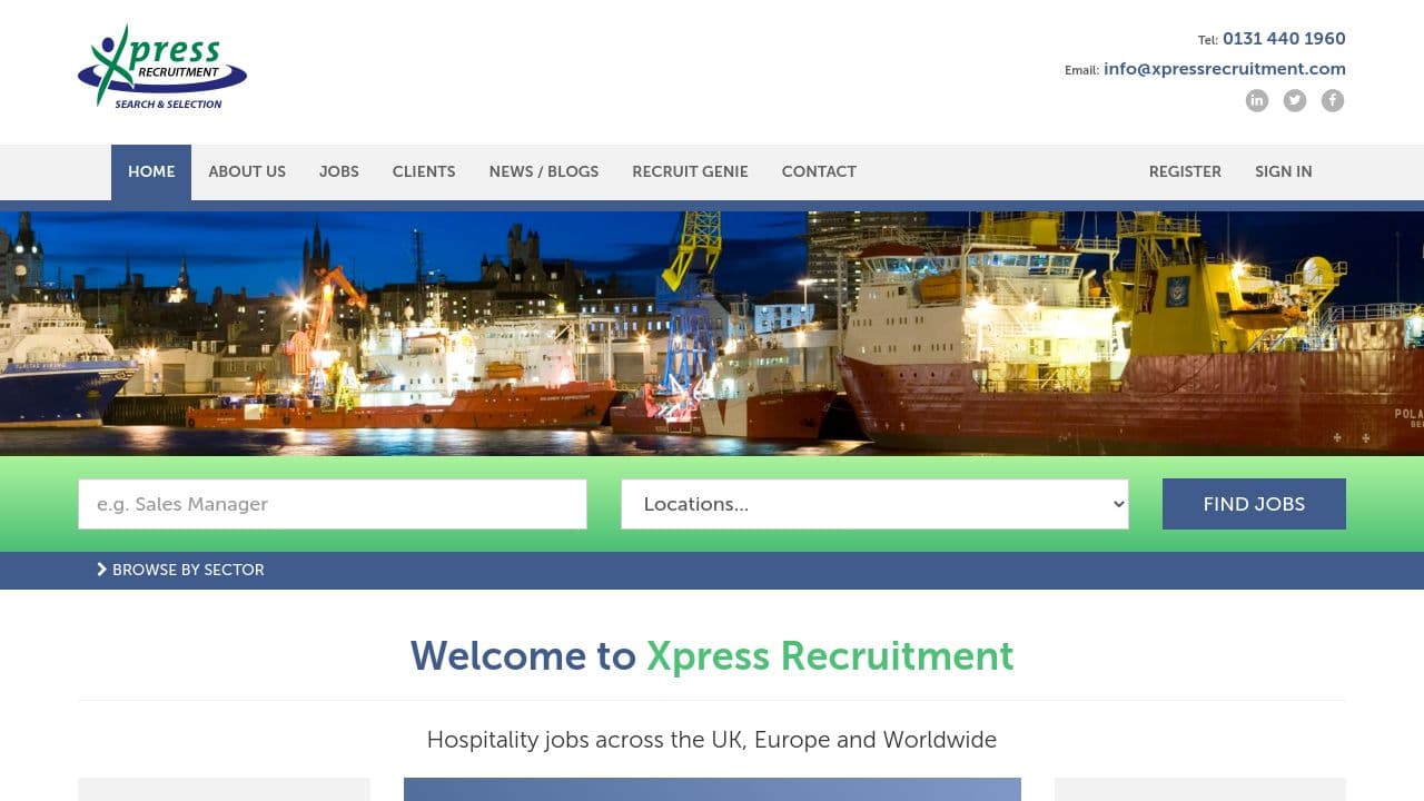 Xpress Recruitment website screenshot
